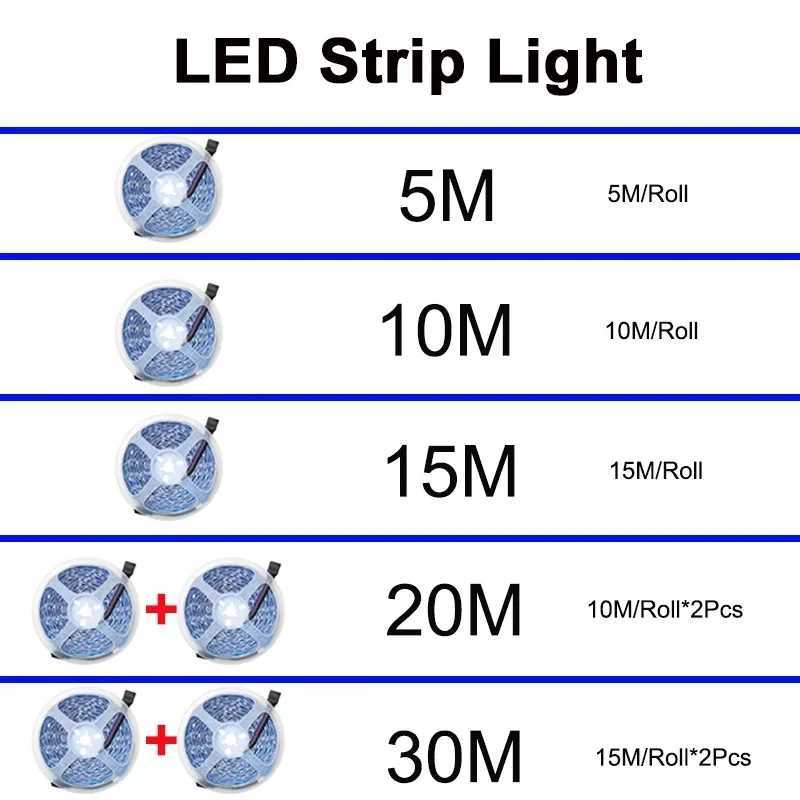 30M/20M LED Strip Lights Music Sync Color Changing RGB with Remote App Control LED Lights for Room Home Kitchen Decor Party W250701