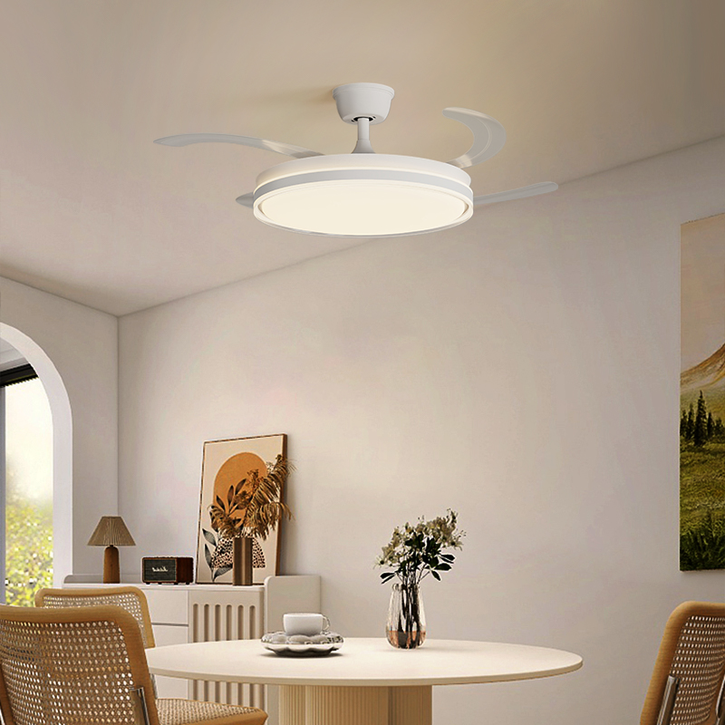 Stylish Invisible Leafless Ceiling Fan Light with Built-in LED for Enhanced Lighting & Air Circulation Ring circle Invisible leafless