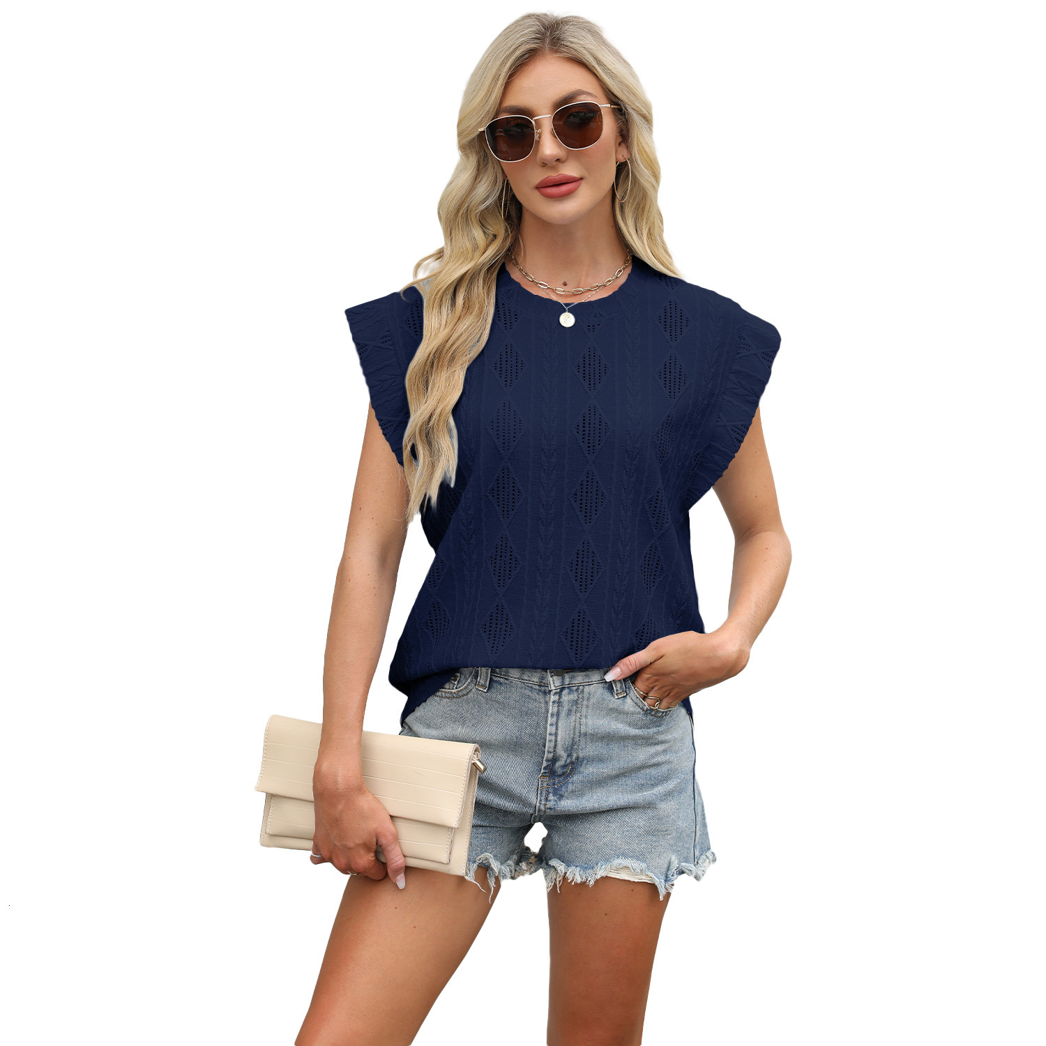 Designer Fashion Trend Free Shipping Women's Plus Size European and American Cross-Border Foreign Trade 2025 Amazon Spring Summer New Round Neck 