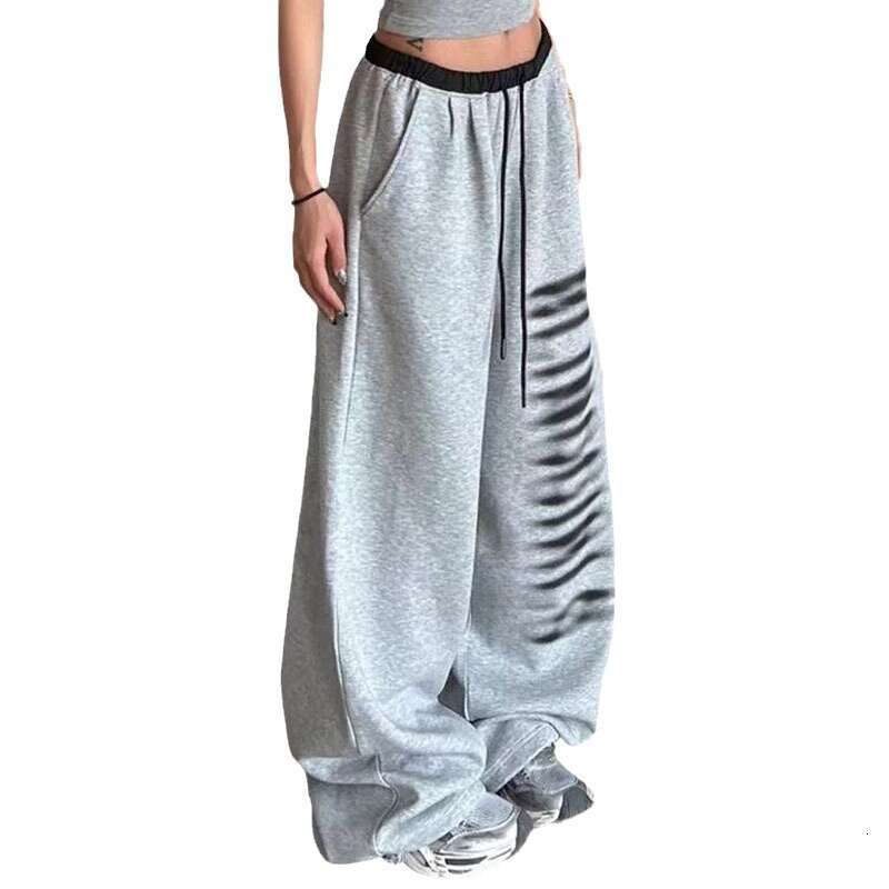 American Style Spicy Girl Patchwork Heavy Print Loose Casual Sweatpants For Women Summer Jazz Hip Hop Sports Pants Trendy B5