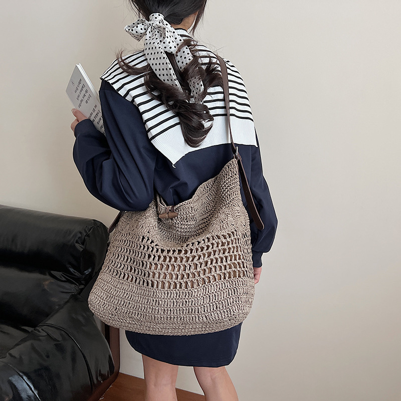 Free shipping designer Handmade Crochet Tote Bag for Women Large Capacity Summer Lazy Style Beach Bag Handbag Shoulder Bag Ins Crossbody Bag