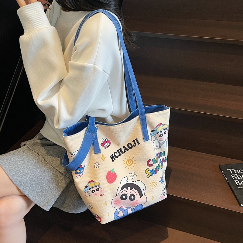Free shipping designer Japanese Style Cute Canvas Bag for Women Summer New Cartoon Casual Shoulder Bag Large Capacity Class Bag Crossbody Mommy Bag