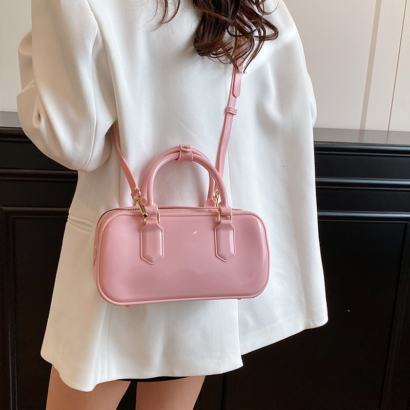Free shipping designer Korean Style Dopamine Barbie Pink Jelly Bag for Women 2025 New Single Shoulder Bag Crossbody Bag Casual Versatile Handbag Pillo