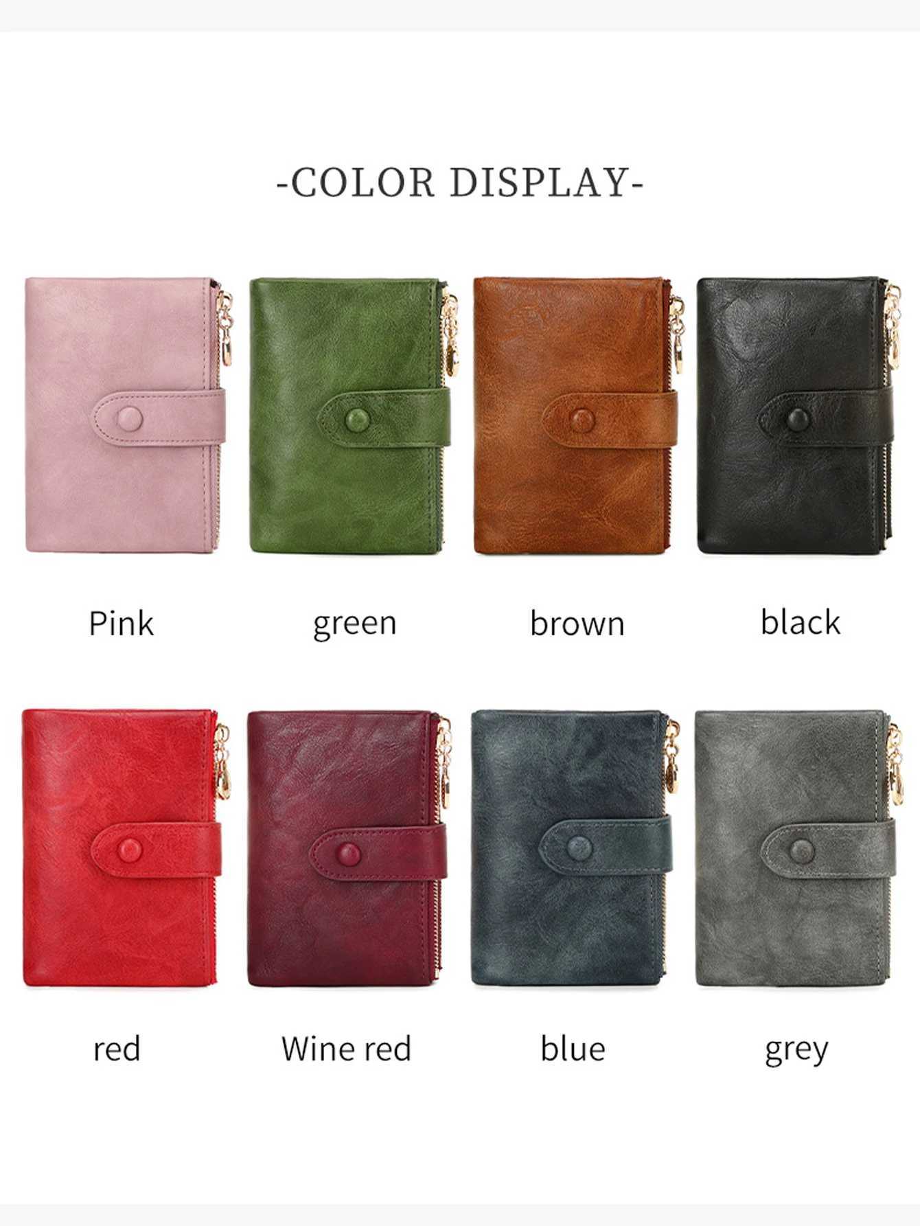 Minimalist Wens Wallet Short Three Layer Large Capacity Double Zipper Card Holder ID Card Credit Bank Card Holder Mey Bag Y250707