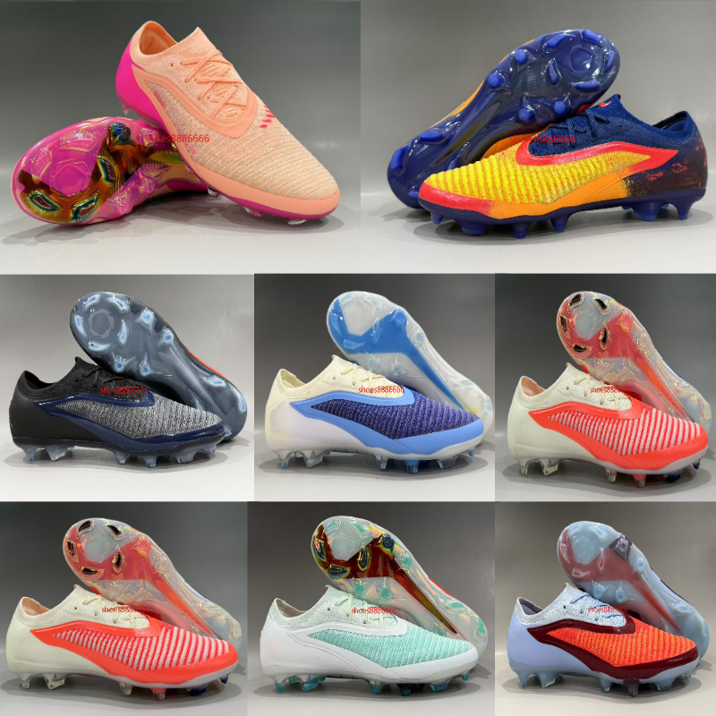 Designer Boot Mens Boots Metal Spikes Football Cleats Men lace-up FG BOOTS Soft Leather Pink Soccer uk3.5-uk10