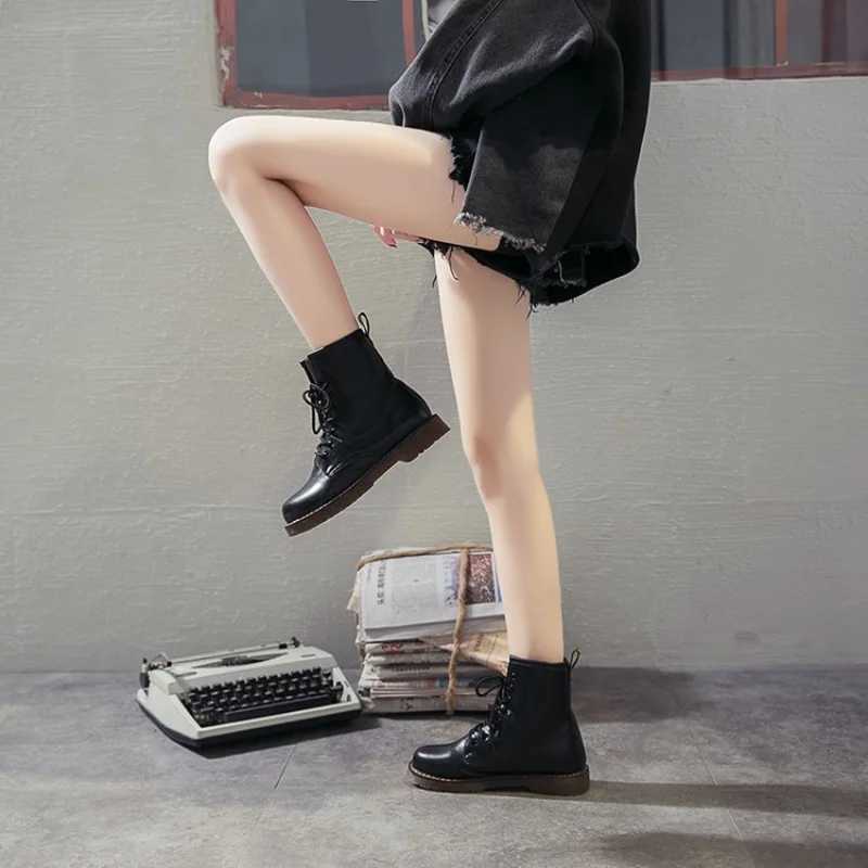 New Fi Round Toe Women Boots Classics Ankle Casual Shoe High Slip Office Ventilate Boot Versatile Thick Soled Trend Shoes XJ250807