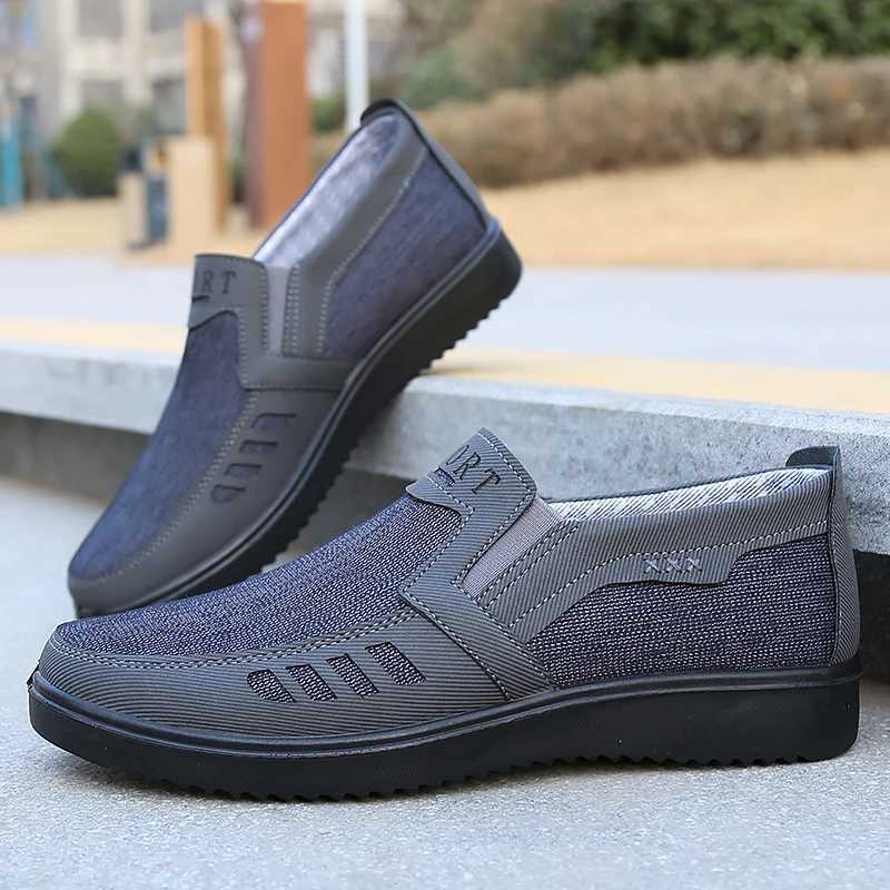 New Mens Cloth Shoes Breathable Slip-On Soft Soles Cfortable Casual Shoes Fionable and Versatile Mens Shoes Wear-Resistant Y250707