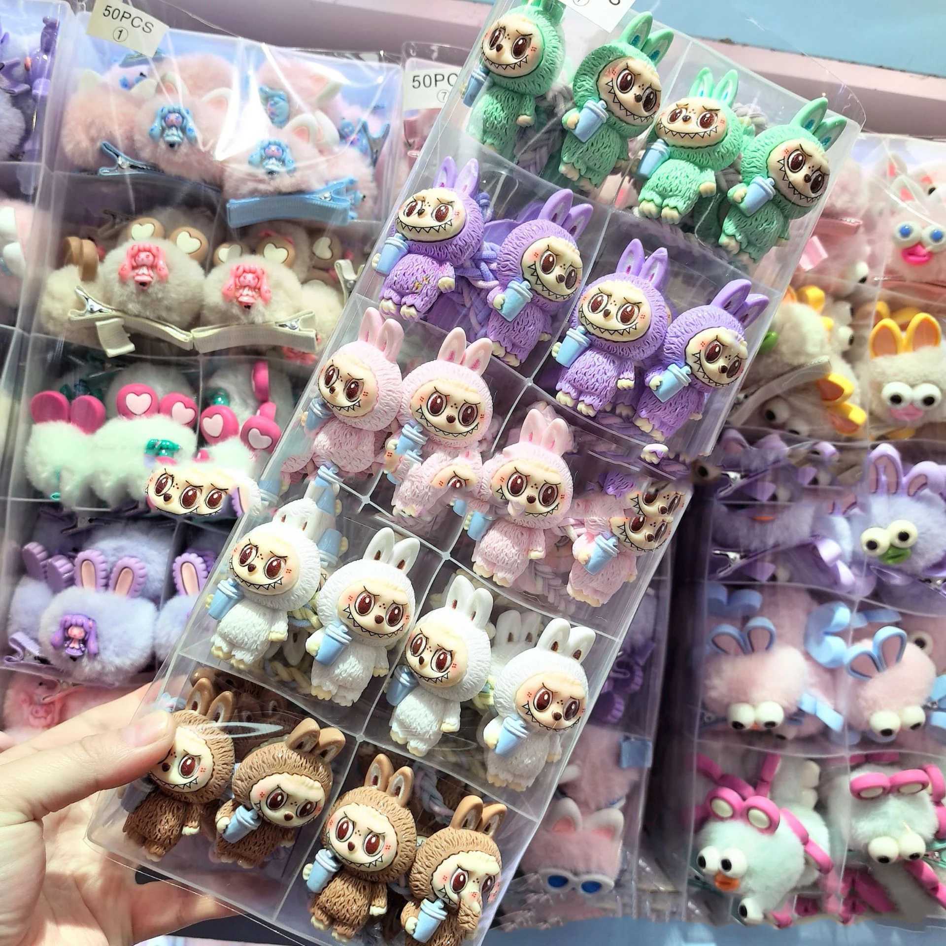 Cute cartoon hair band elastic rubber band suitable for girls Internet celebrity Labubu cartoon tail hair accessories L250705CV33