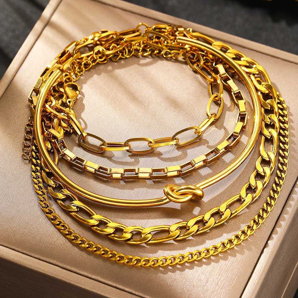 Stainless Steel Bracelets Light Luxury Retro Creative Bracelets Multi-Layer Snake Chain Bracelets For Women Jewelry Party Wear XJ250707