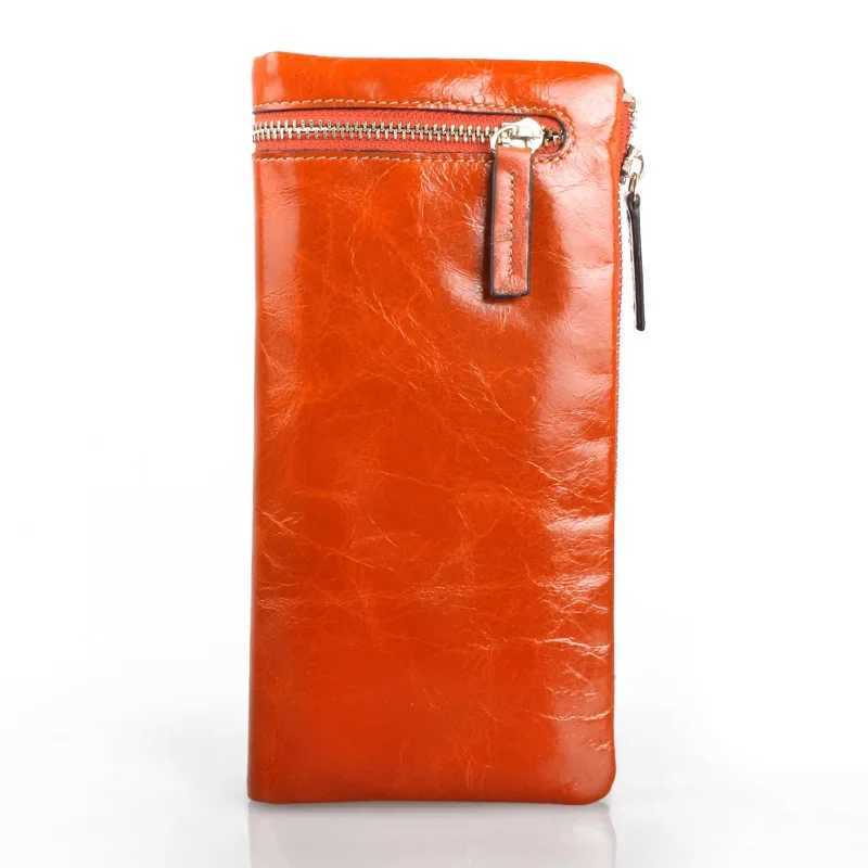 Luxury Wen Wallets Lg Genuine Leather Purse Oil Leather Fem Wallet Casual Carteira Feminina Y250707