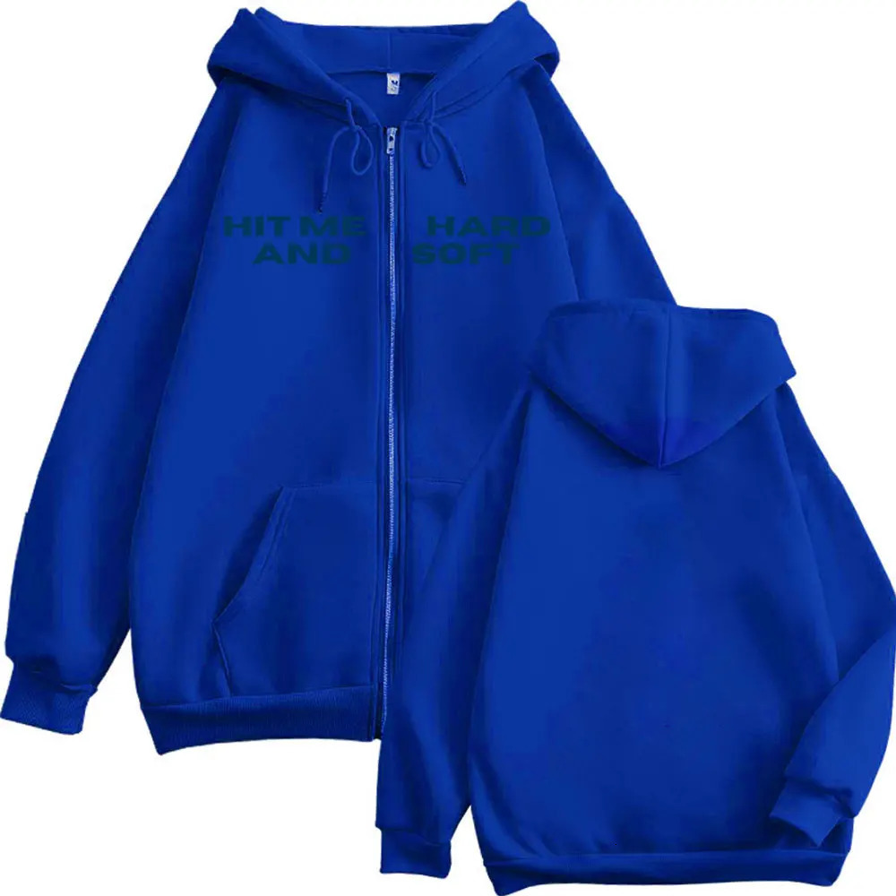Hit Me Hard and Soft Tour 2025 Zipper Hoodies Men Women Fashion Hip Hop Zip Up Sweatshirts Autumn Winter Casual Loose Pullovers 250707