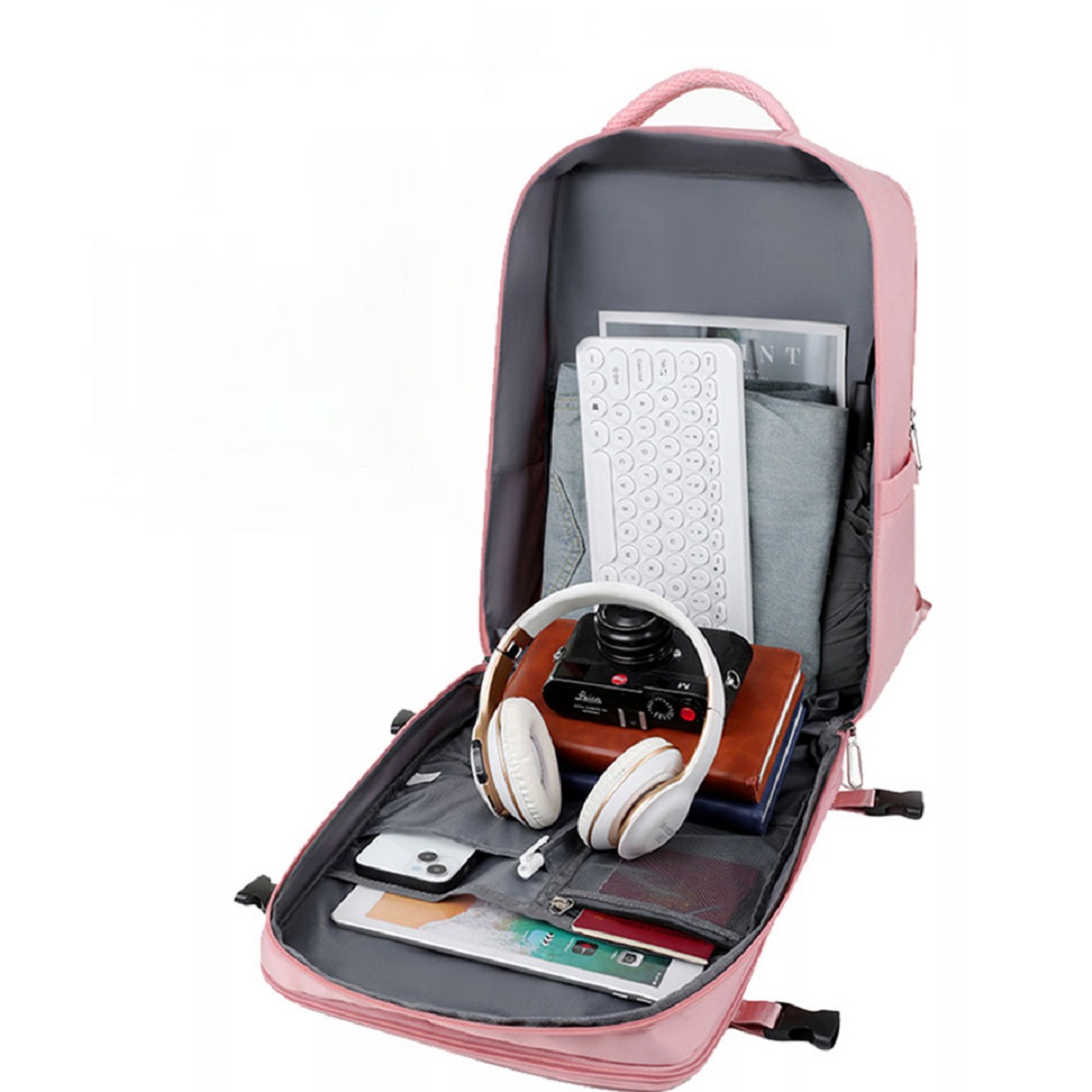 ZTL0707 Lattice Cosmetic Bag Half-round Large Capacity Shell Shape Makeup Bag Waterproof Simple Lattice Travel Wash Bag 88888