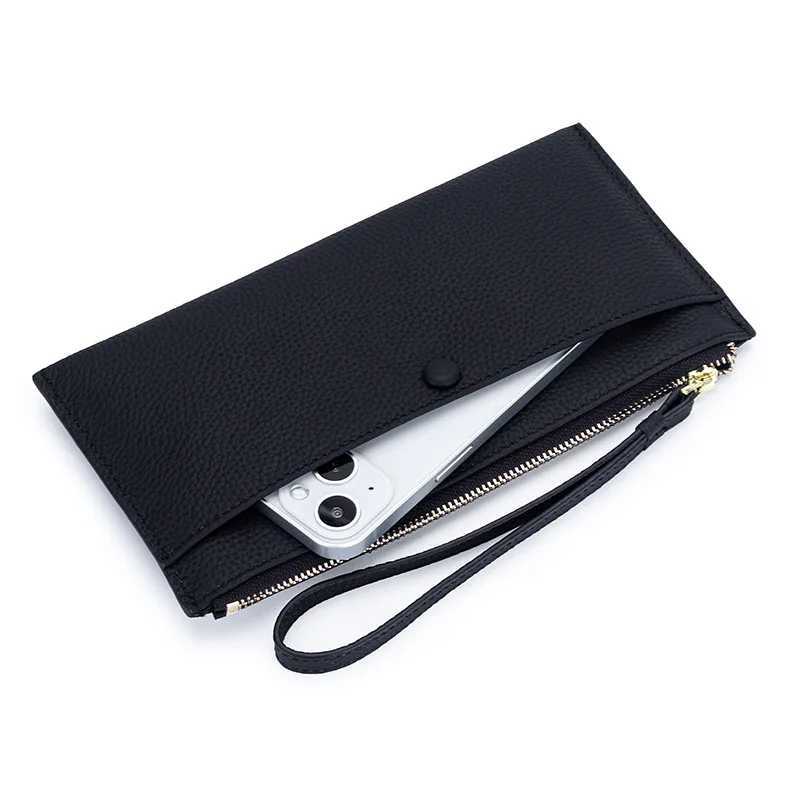 Genuine Leather Wen LG Wallet Fem Wallets Ladies Cluh Cow Leather Coin Purse Holder Wrist Phe Purse Y250707