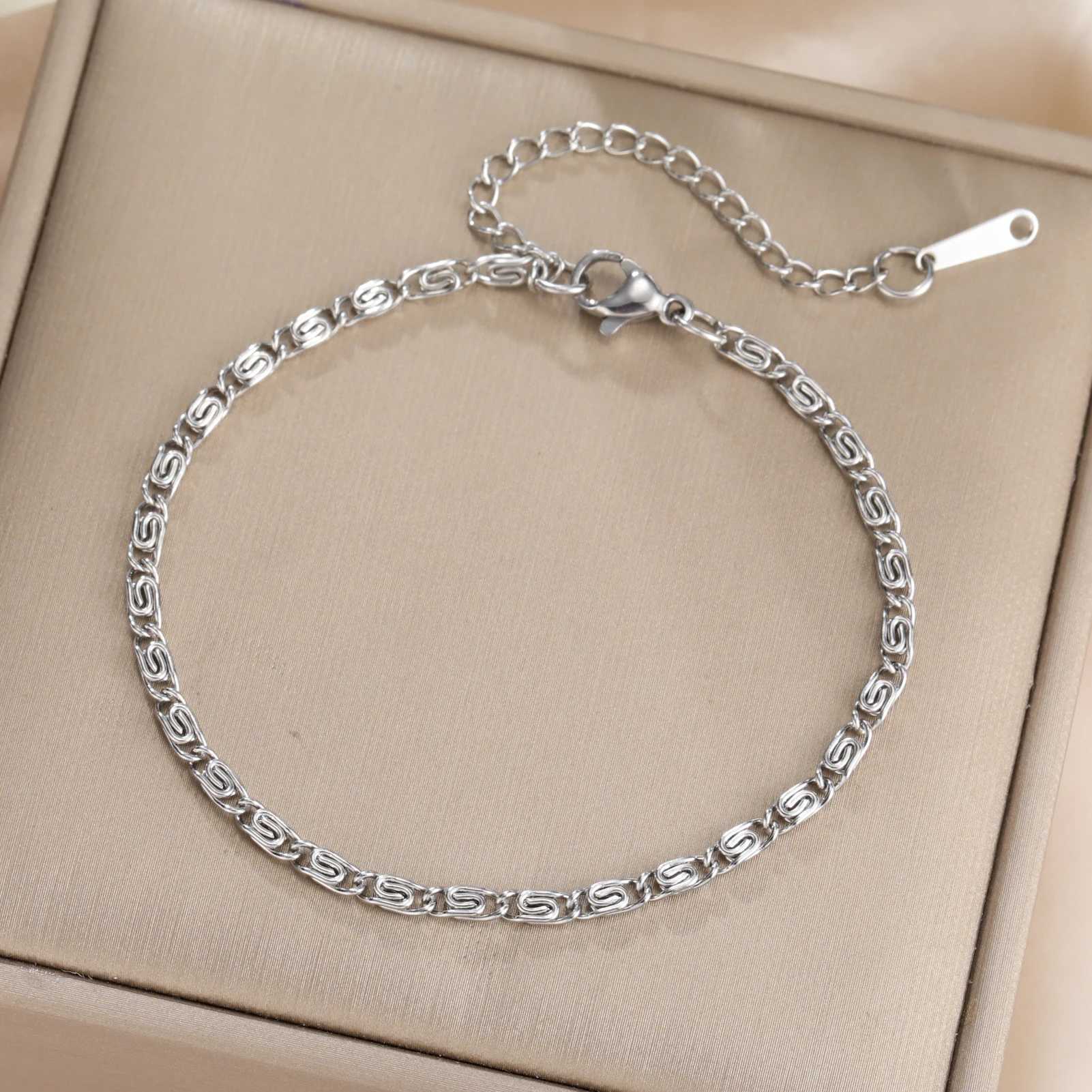 Skyrim Fashion Paper Clip Chain Bracelet Stainless Steel Gold Color Adjustable Bracelets for Women Daily Wear Minimalist Jewelry XJ250707
