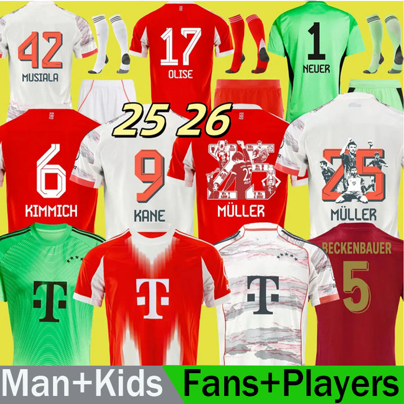 25 26 KANE OLISE soccer jerseys 125-Year Anniversary BAYERNS MUNICH SANE KIMMICH UPAMECANO MULLER COMAN 2025 2026 football shirt DAVIES MUSIALA Men Kid kits 125th