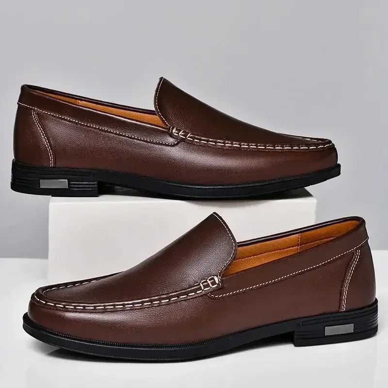 Genuine Leather Mens Shoes Classics Business Dress Shoes Slip on Loafers Driving Shoes for Men Casual Shoe Big SIze48 Y250707