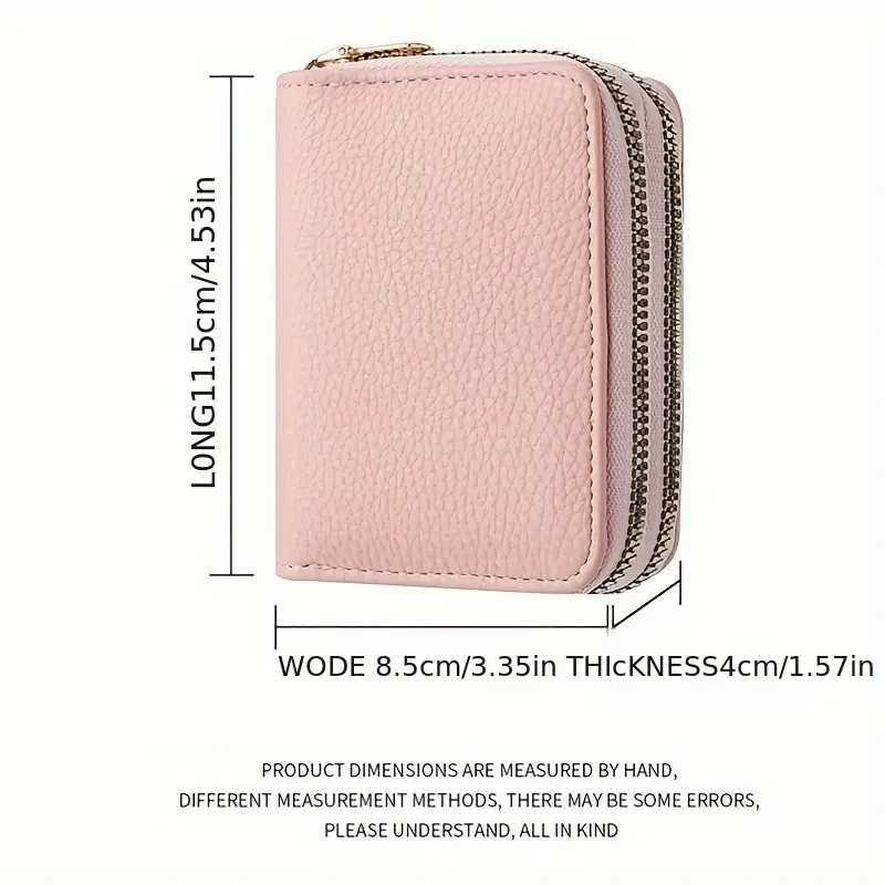 Mens Double Zipper Wallet Fi Short Holder with Large Capacity Coin Purse Y250707
