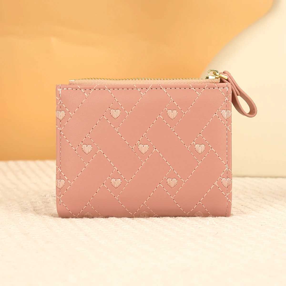 Wens Short Wallet with -shaped Embroidery Thread Zero Wallet Zipper Buckle Wens Mti Card Slot Card Bag Fia Y250707
