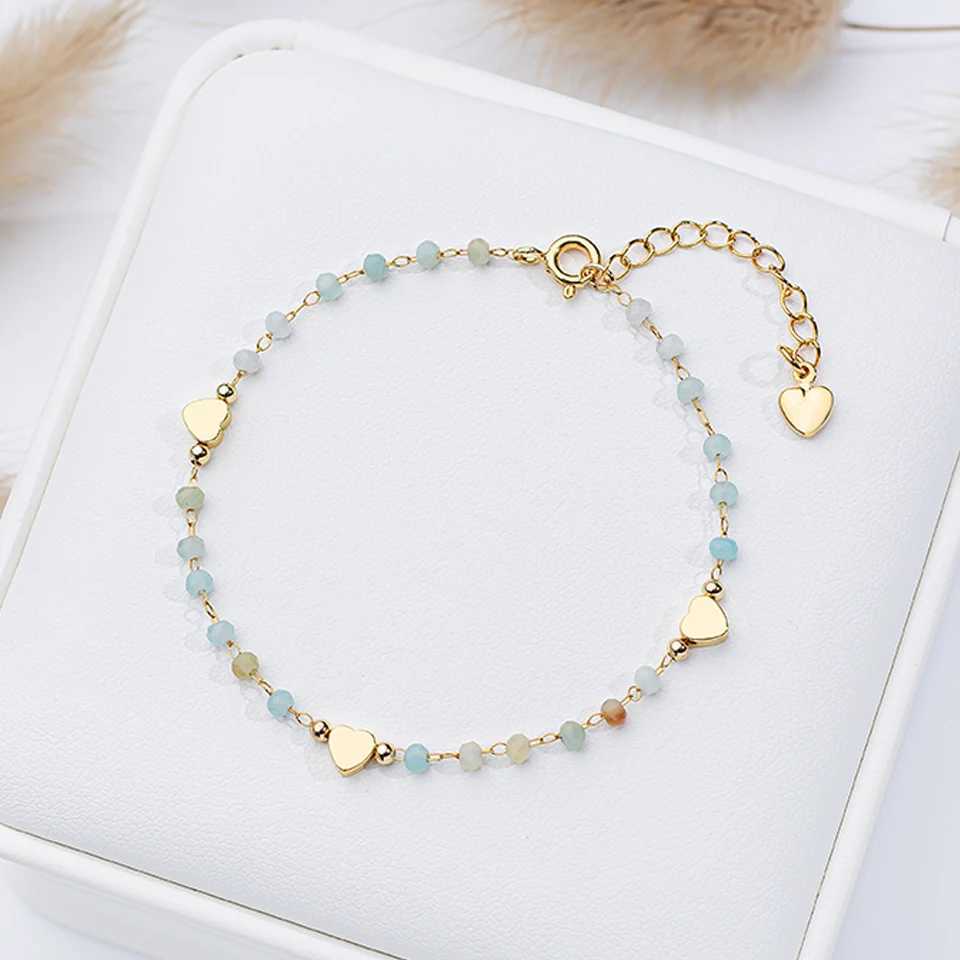 Natural Stone Bracelet in Stock for Women Fashion Jewelry Handwork Chain Bangle Heart Design XJ250707