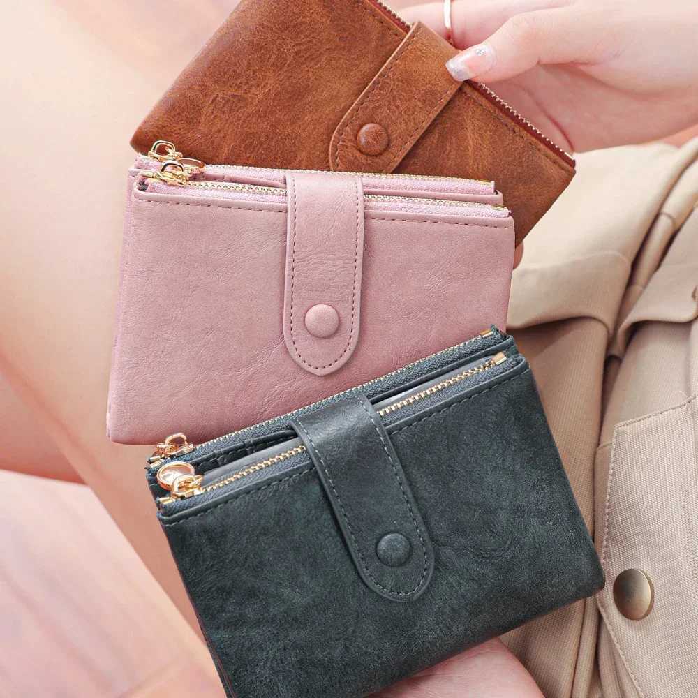 Mens Wallet Short Three Layer Large Capacity Double Zipper Card Holder ID Card Credit Bank Card Holder Mey Purses for Men Y250707