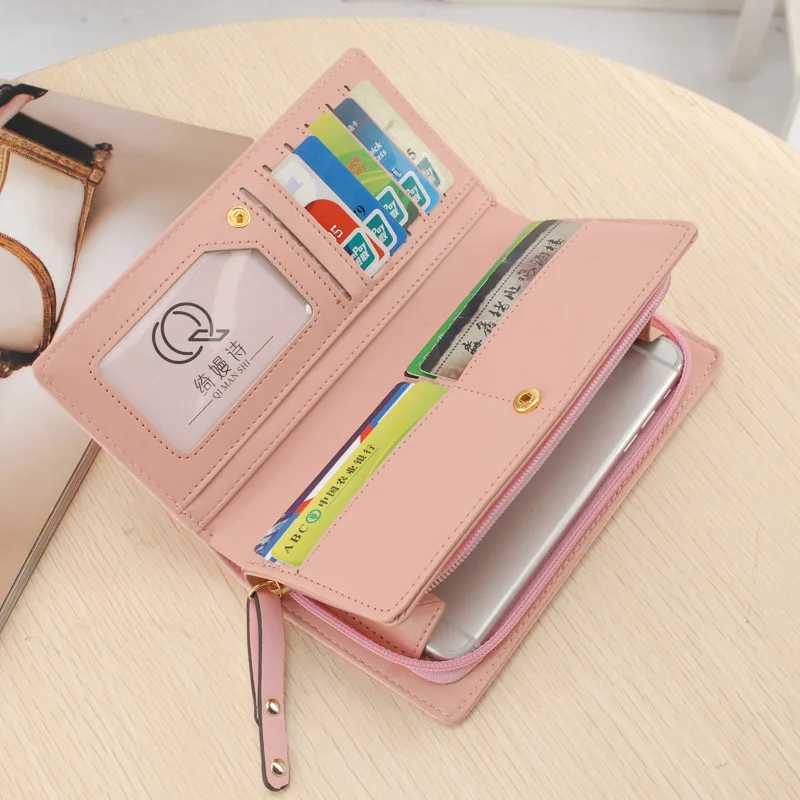 Funny Kitten Design Wen Lg Wallet PU Leather Cute Carto s Girls Zipper Purse Ladies ID Bank Card Holder Cluh Bag Y250707