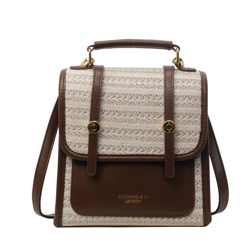 Free shipping designer Outdoor Travel Backpack Summer Straw Bag Small Handmade Woven Bag Beach Rattan Bamboo Backpack