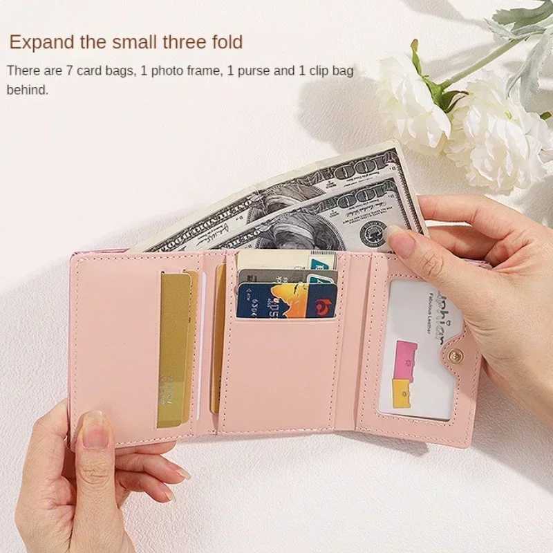 New Wen Wallets Fem PU Leather Purses Short Hasp Purse for Wen Small Mey Bag Coin Purse Card Holder Cluh Dropsing Y250707