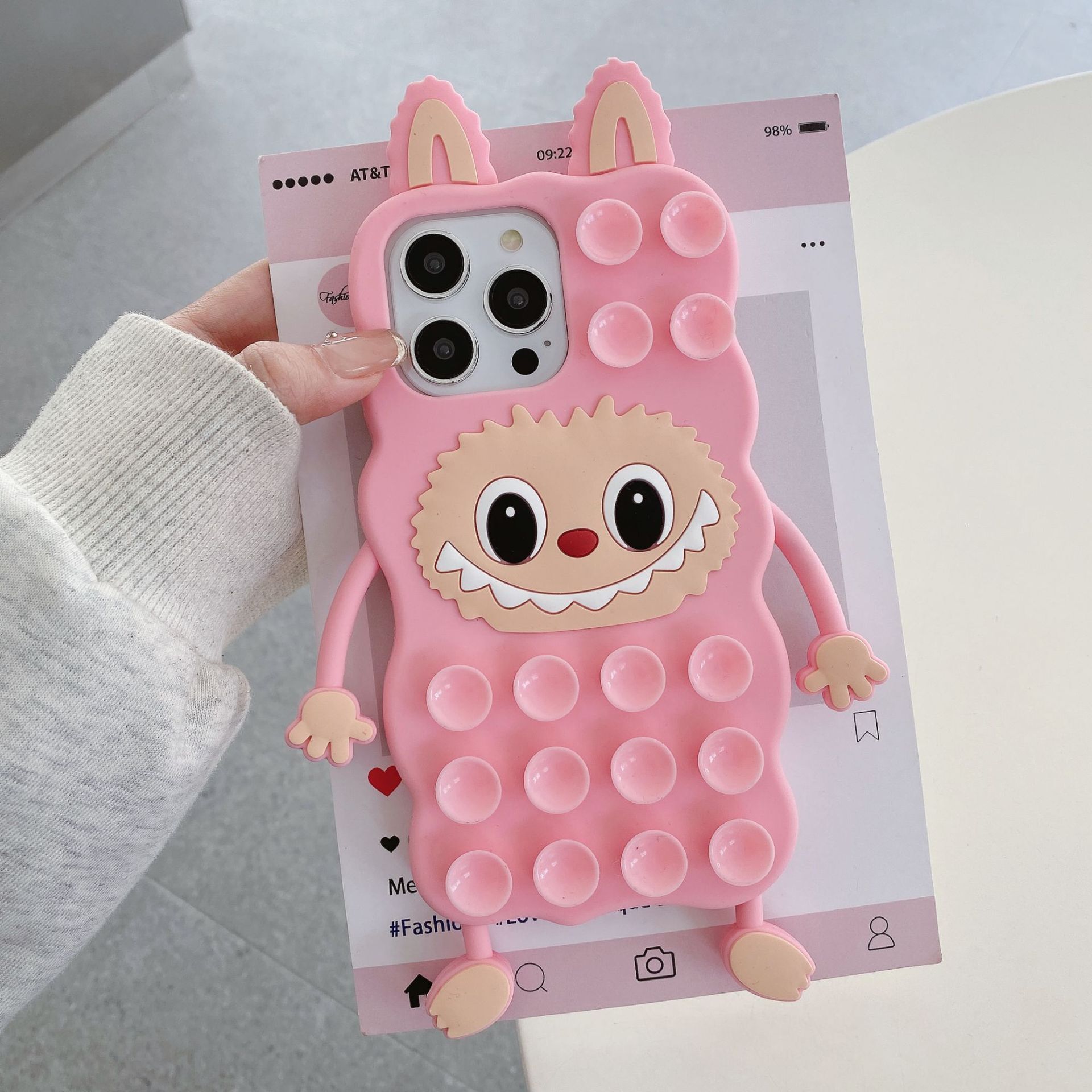 Compatible Apple 16 Max Phone Case with Suction Cup, iPhone 15/14/13 Pro Stress Relief Protective Cover ddmythur