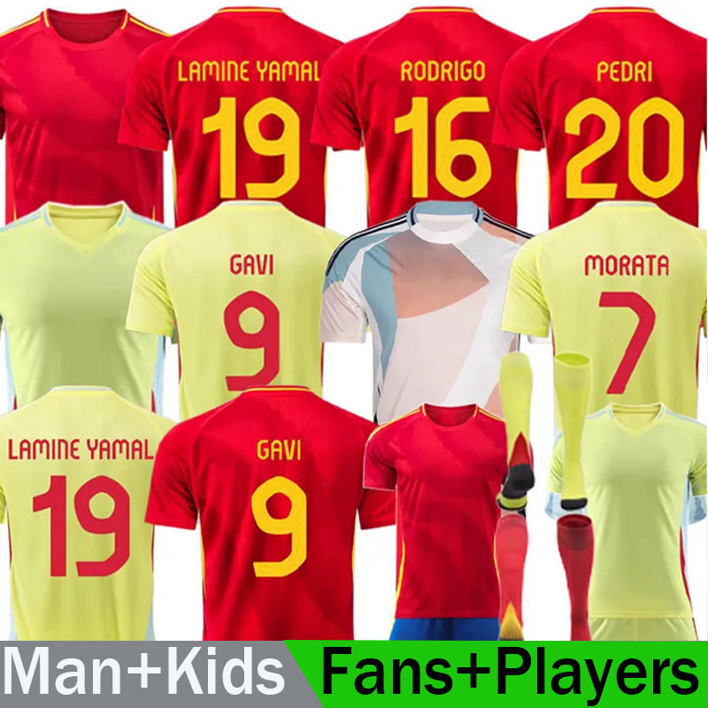 2025 Spain soccer jerseys 2024 2025 2026 men kids kits PEDRI Espana MORATA FERRAN GAVI LAMINE YAMAL M.LLORENTE ANSU FATI CARVAJAL OLMO fans Player football shirts