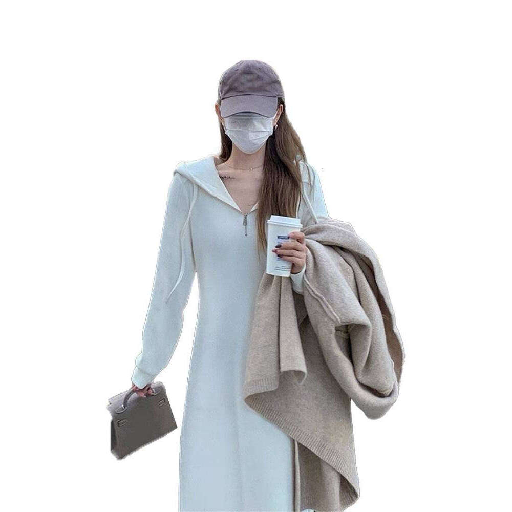 New French Style Elegant Sweatshirt For Women, Spring And Autumn Long With Coat, Inner Layer Base Dress B5