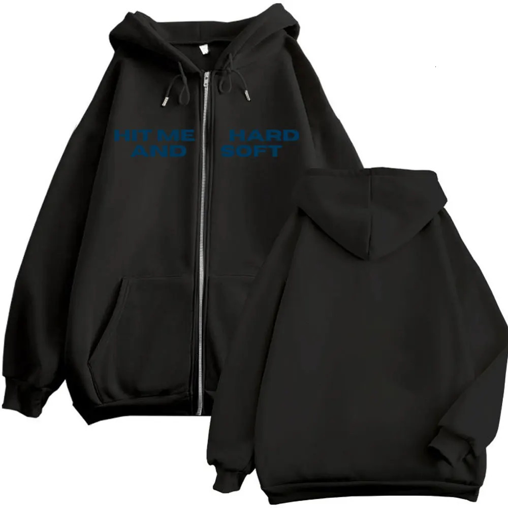 Hit Me Hard and Soft Tour 2025 Zipper Hoodies Men Women Fashion Hip Hop Zip Up Sweatshirts Autumn Winter Casual Loose Pullovers 250707