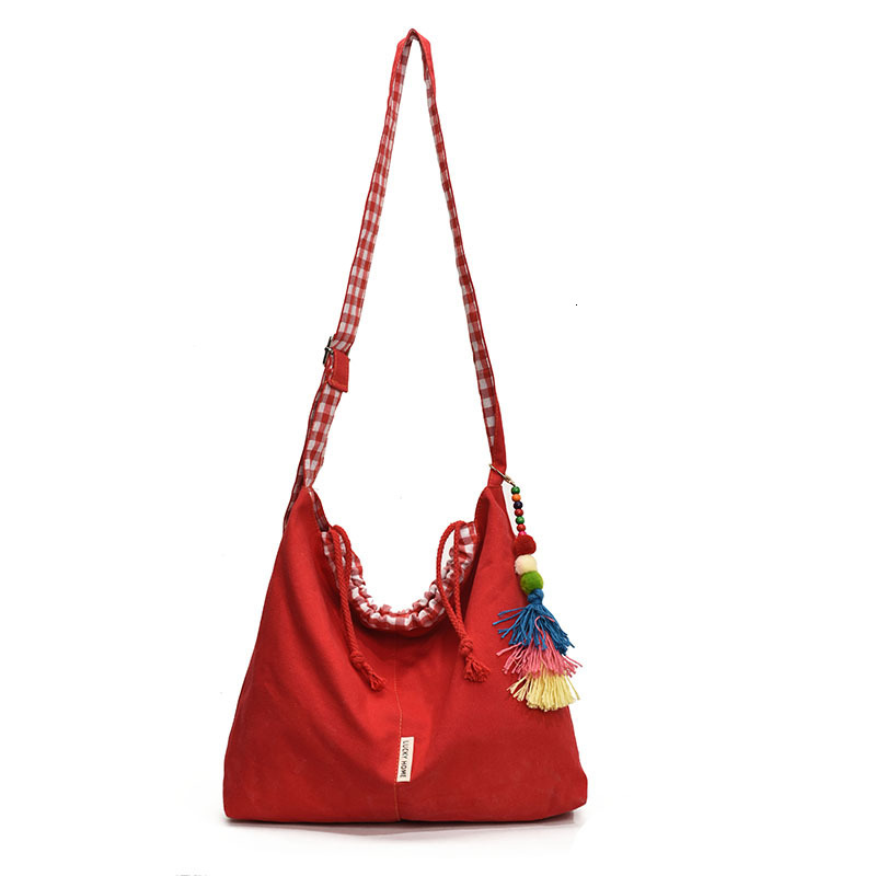 Free shipping designer American Style Design Denim Plaid Crossbody Bag Versatile Adjustable Strap Student Backpack Dopamine Color Series Shoulder Bag