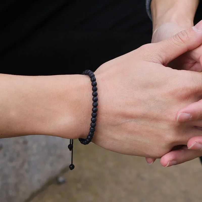 Fashion 4mm Natural Stone Bracelet Men Women Handmade Braided Adjustable Bracelet Small Tiger Eyes Howlite Agates Beads Bracelet XJ250707