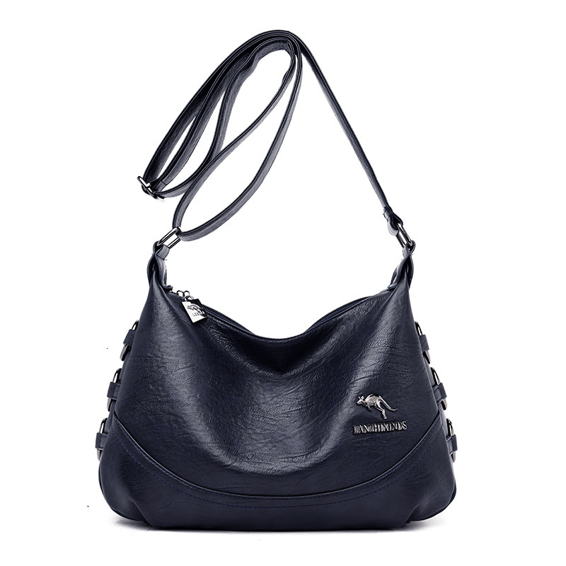 Free Shipping Designer Blue Heart Kangaroo Middle-aged Mother Bag Crossbody Bag Multifunctional Shoulder Bag Large Capacity Soft Leather Casual Women&