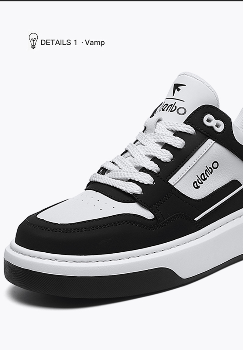 Edenbo men's shoes 2025 new seasons trendy all-match color matching casual sneakers leather thick-soled trendy shoes for men