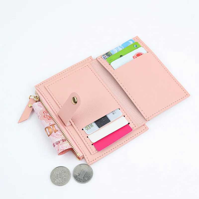 2023 Wallets PU Leather Women Purse Mini Hasp Solid Multi-Cards Holder Coin Short Wallets Slim Small Wallet Zipper Hasp Y250707