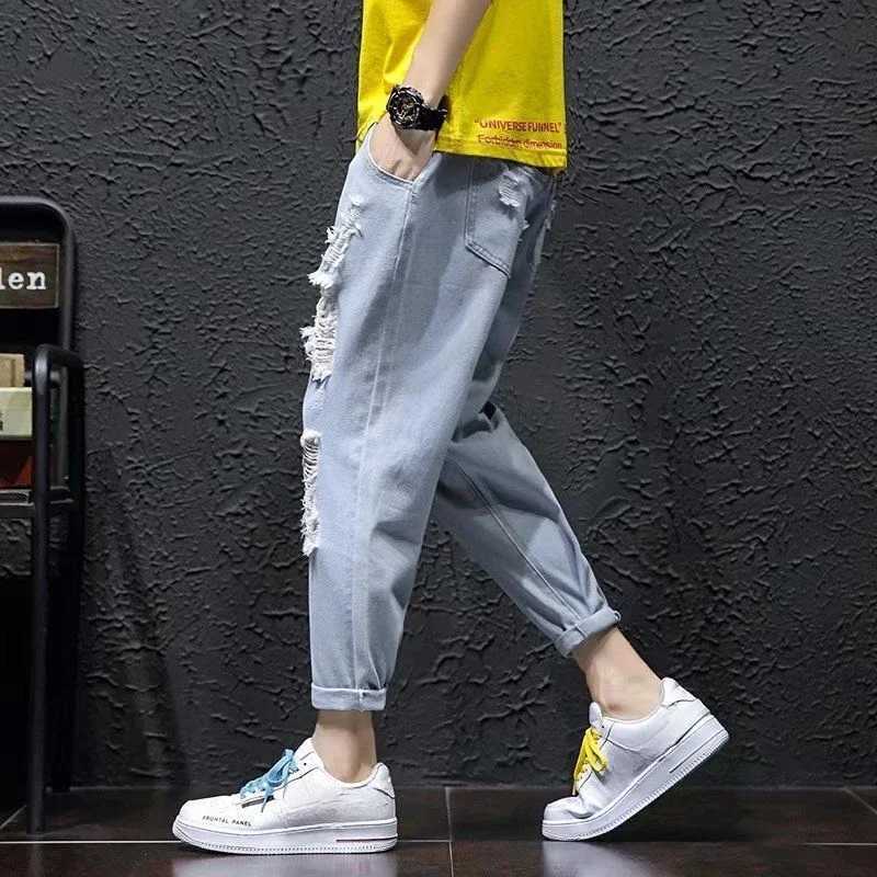 Cropped Tight Pipe Work Wear Skinny Trousers Man Cowboy Pants Slim Fit Jeans for Men Y 2k Vintage Grunge Y2k Stylish Regular XsXJ250707