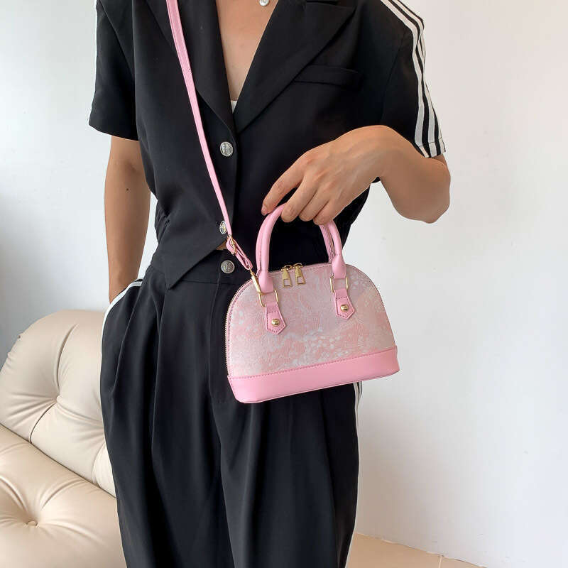 Trendy Fashion Pattern Patchwork Single Shoulder Crossbody for Women, Bags 2025 Summer New Simple Handheld Shell Bag