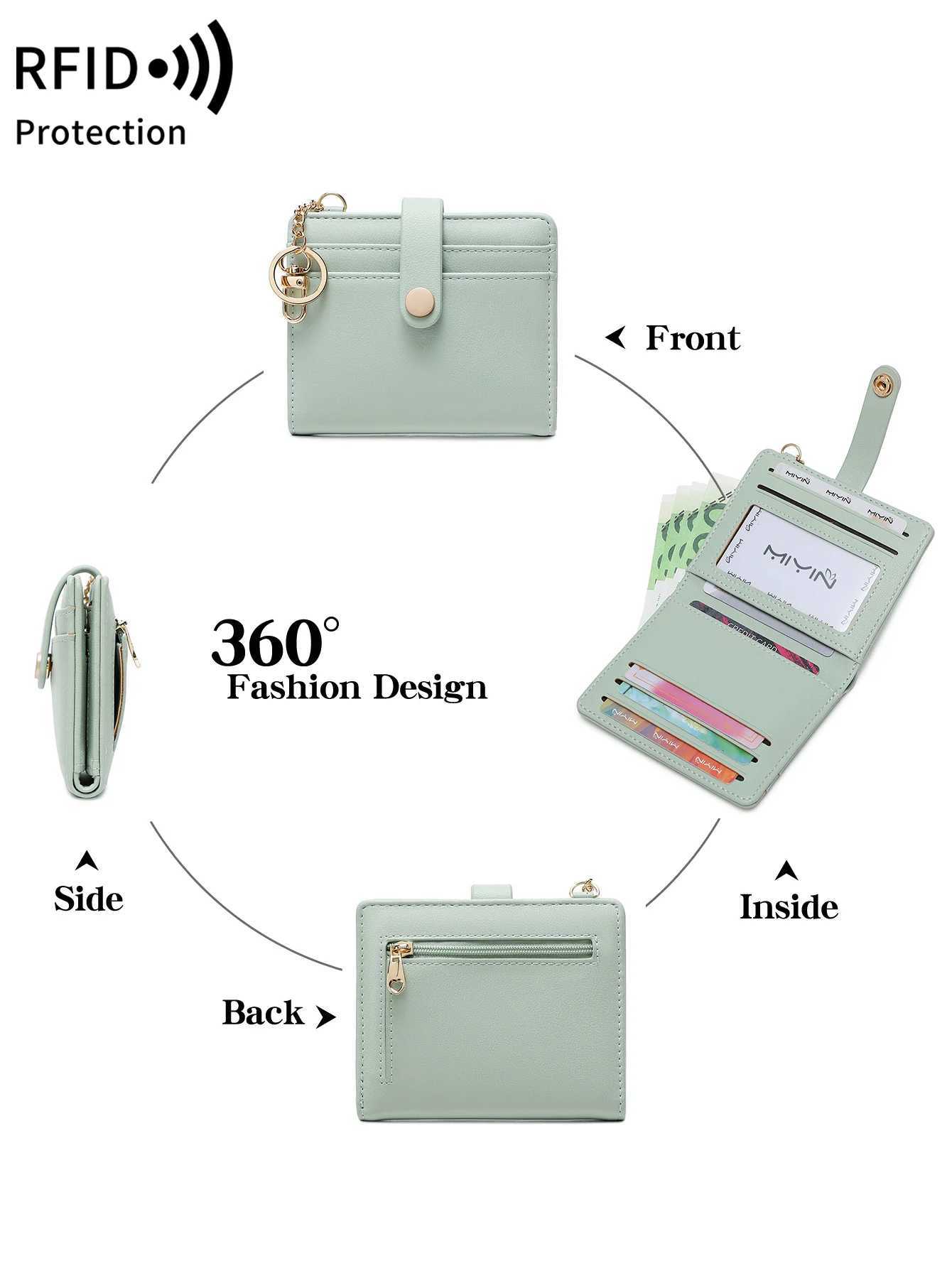 Classic Wens Short Wallet RFID Blocking Small Bifold Wallet Luxury Leather Pocket / Card Holder Coin Purse Keychain Y250707