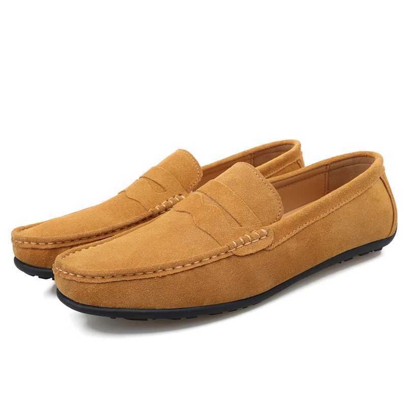 Men Casual Shoes Fion Men Shoes Handmade Suede Genuine Leather Mens Loafers Slip On Mens Flats M Driving Shoes Y250707