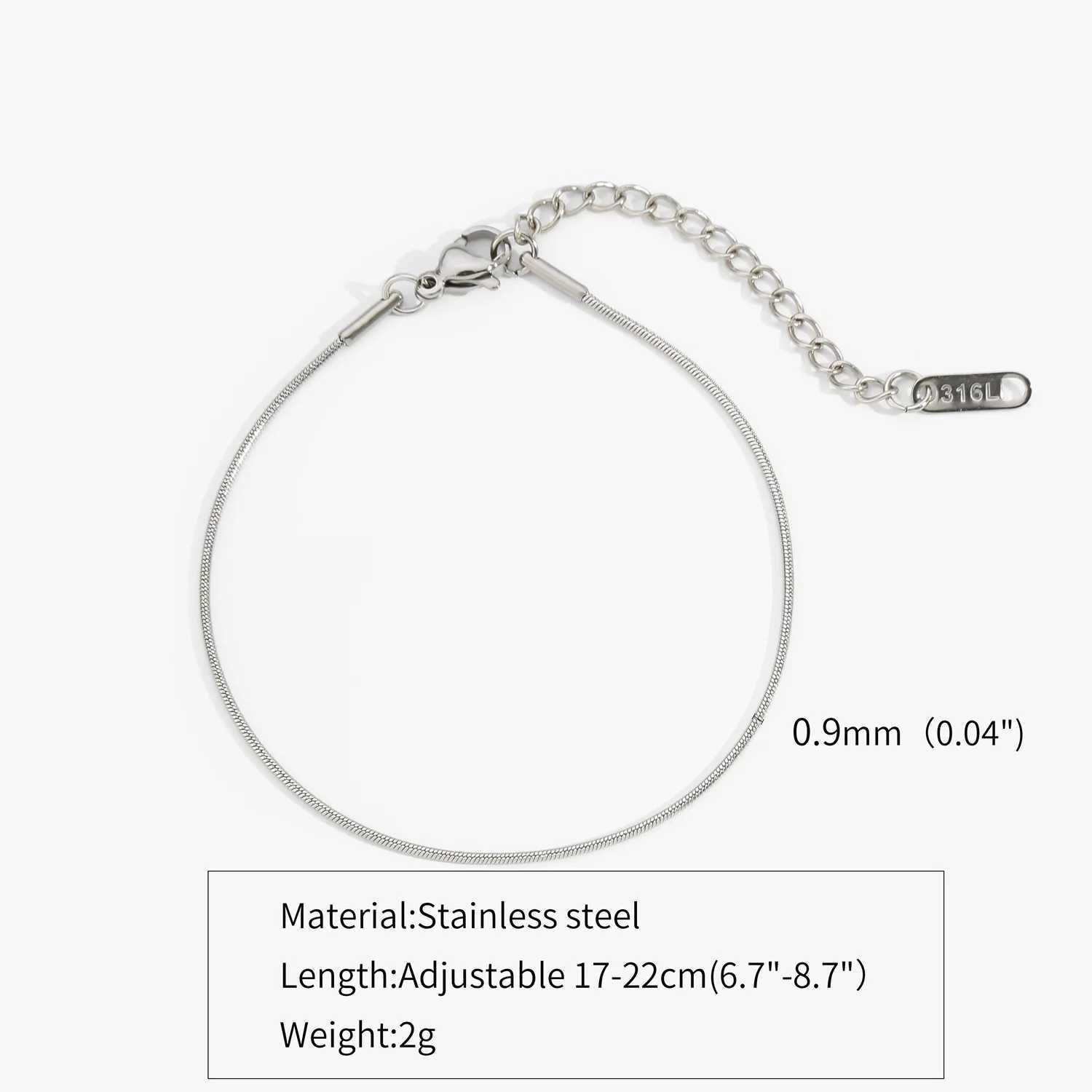 New Ultra-fine Stainless Steel Snake Chain Bracelet Gold Color Simple Bracelet For Women INS Fashion Jewelry Accessories XJ250707