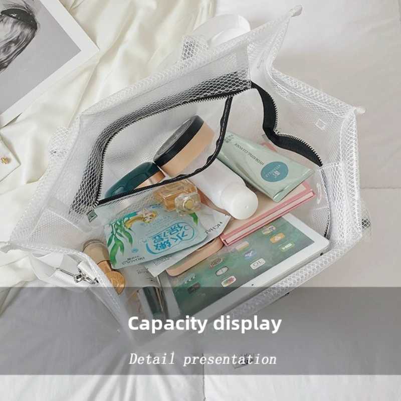 Summer The Tote Bags for Women Brand Designer Luxury Clear Beach Bag Ladies Pink Handbag Big Shopping Crossbody Totebag Hand Bag