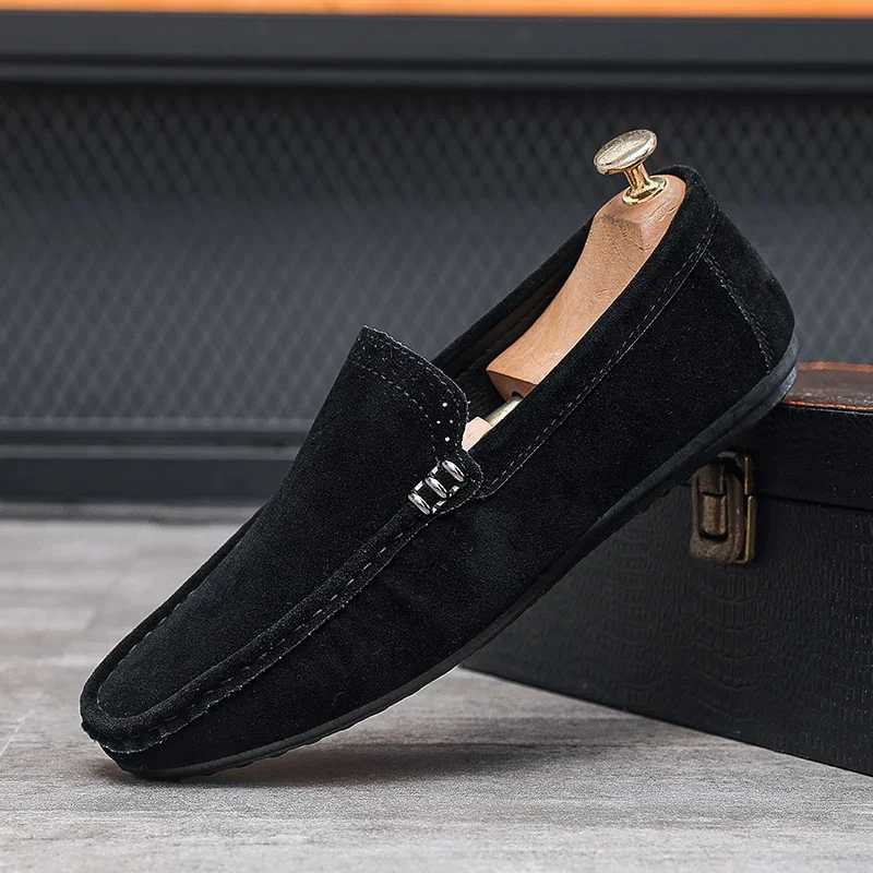 Classic LATV New Mens Lazy Shoes Driving Flat Bott Casual Foreign Trade Single Shoes Mens Rubber Y250707