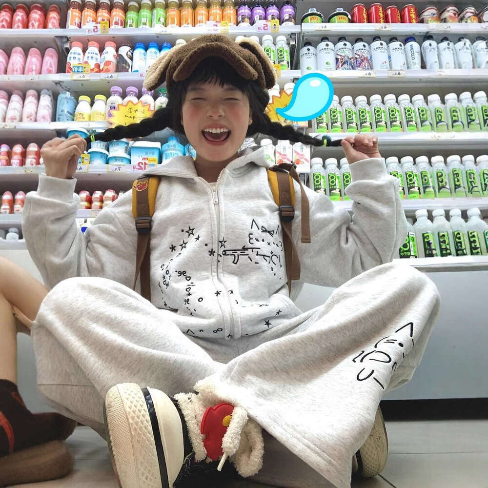 College Style Embroidered Cute Cartoon Hooded Sweatshirt For Women, New Autumn Sweet Loose Casual Jacket, Ins Student B5