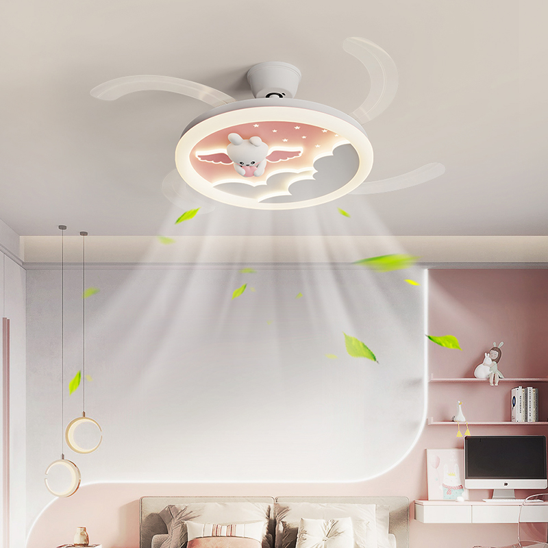 Energy-Efficient LED Ceiling Fan & Lamp Combination for Home Lighting Invisible leafless Cloud design