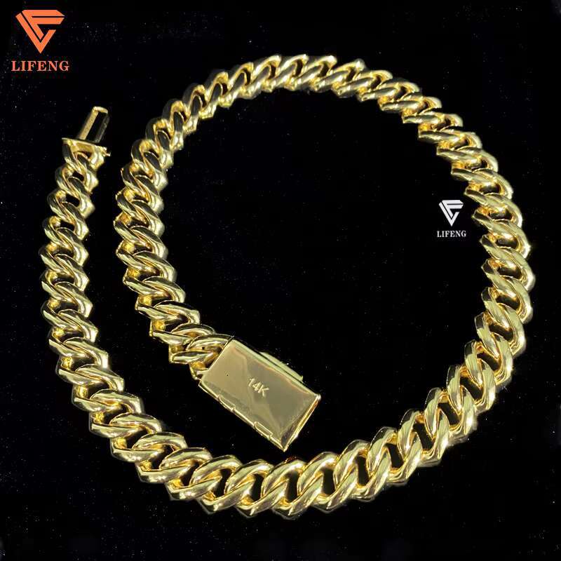 16mm Gold Plated 925 Sterling Silver Round Baguette Cut VVS Moissanite Diamond Cuban Link Chain Custom Hip Hop Fine Necklace