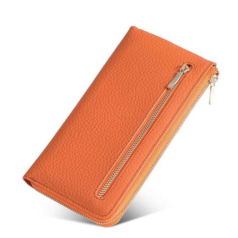 RanHuang New 2025 Wens Genuine Leather LG Wallet Fi Zipper Wallet 6 Card Holder Girls Purse B240 Y250707