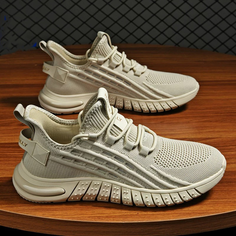 Summer New Breathable Mesh Men's Trendy Versatile Flyknit Sneakers Casual Running Shoes