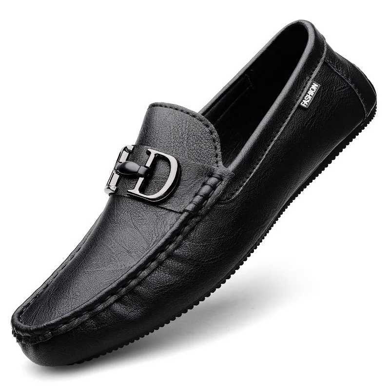 Mens Shoes Italian Leather Slip on Men Shoes Luxury Brand Loafers Fion Design Casual shoes Moccasin M Driving Dress Flat Y250707