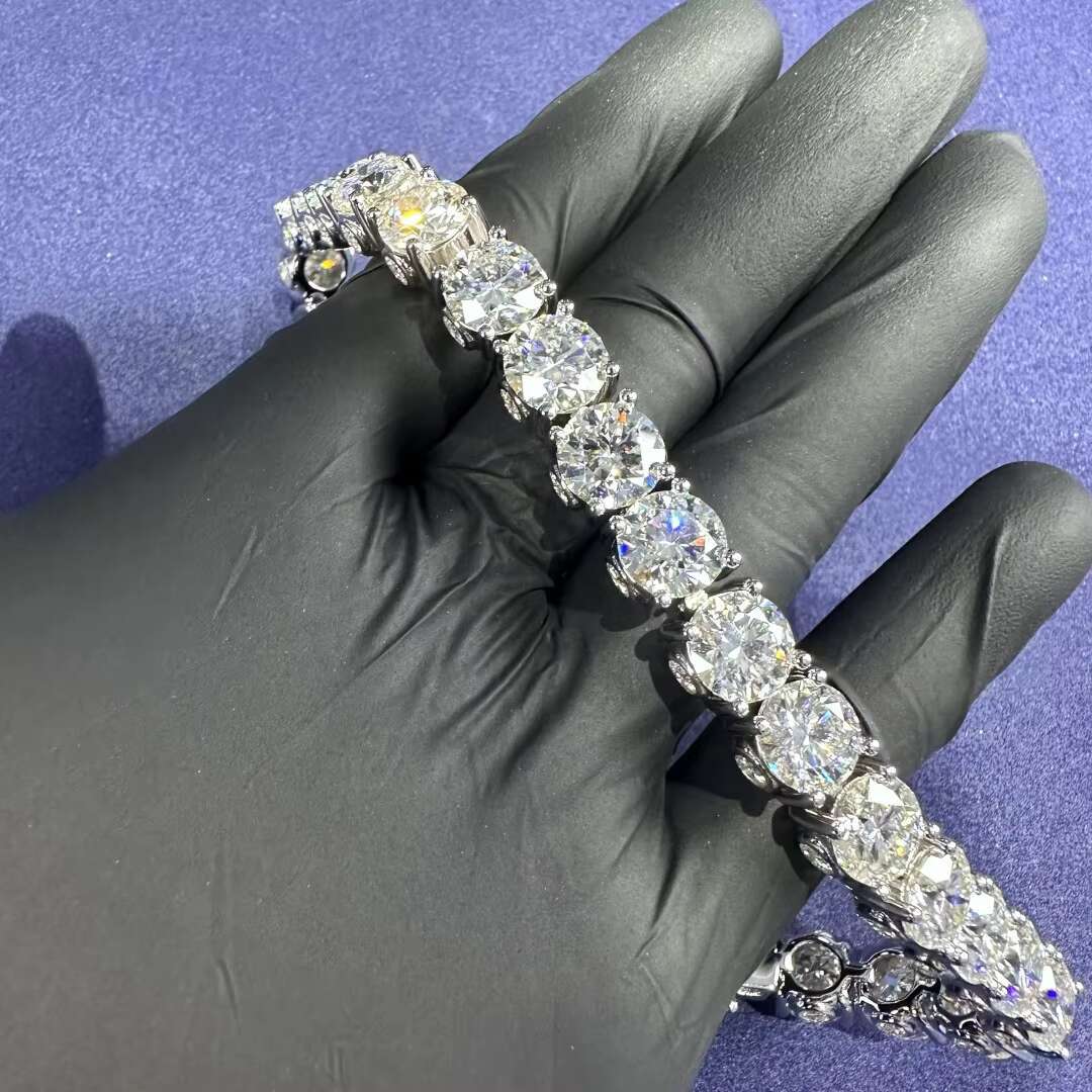 4mm vvs1 Factory Custom Made Accept Wholesale Baguette Cut 925 Sterling Silver Mossinate Cuban Tennis Chain